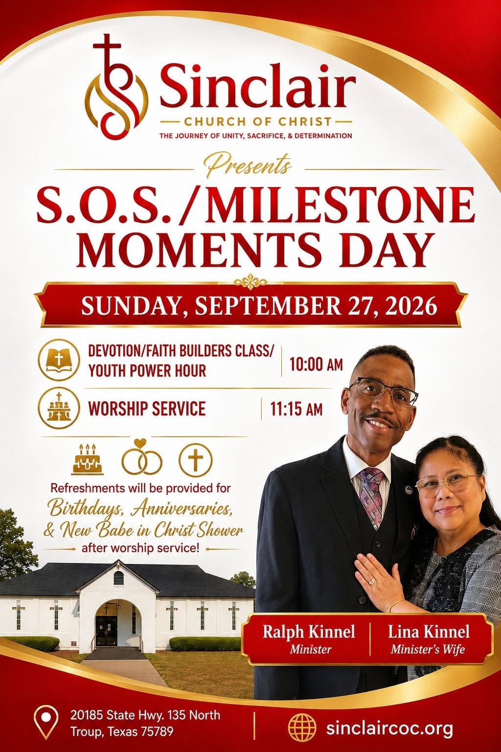 S.O.S. and Milestone Moments Day event flyer